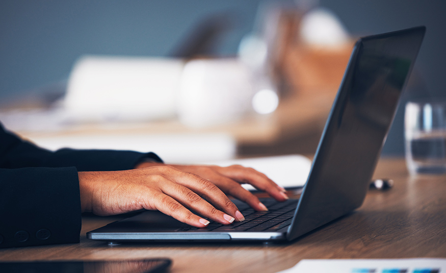 Person working on laptop
